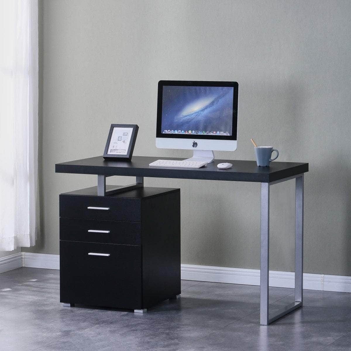 Brassex Inc. Verona Desk with 3 Storage Drawers, image 3