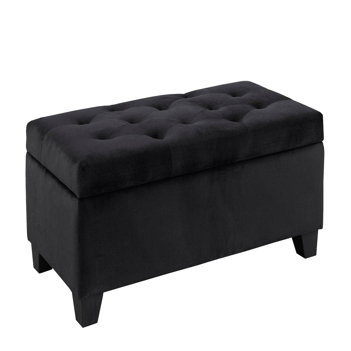 Brassex Inc. Padded Tufted Storage Ottoman, image 1