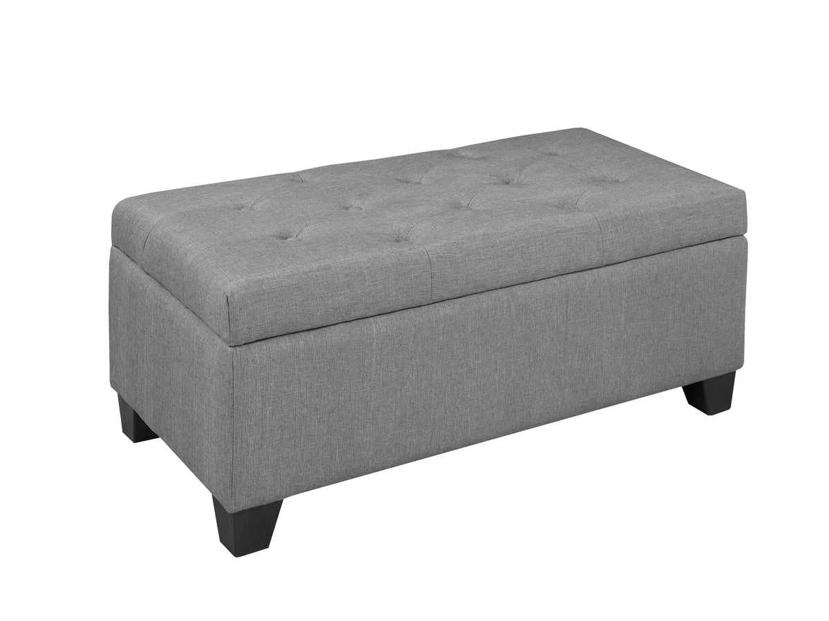 Brassex Inc. Padded Tufted Storage Ottoman, image 5