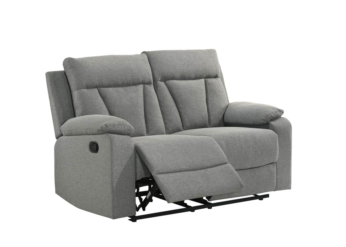 Brassex Inc. Makena 60.5" Reclining 2 Seater Loveseat in Grey, image 2