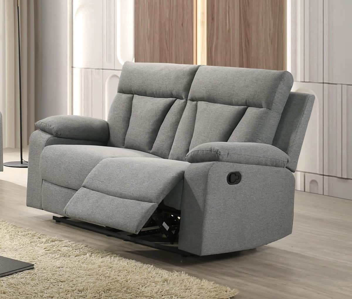 Brassex Inc. Makena 60.5" Reclining 2 Seater Loveseat in Grey, image 1