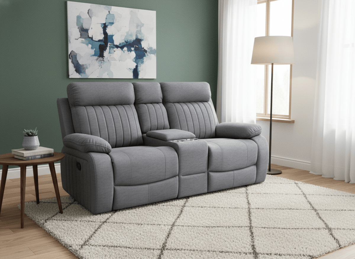 Brassex Inc. Elyse 71.3" Reclining 2 Seater Loveseat with Storage Console, image 1