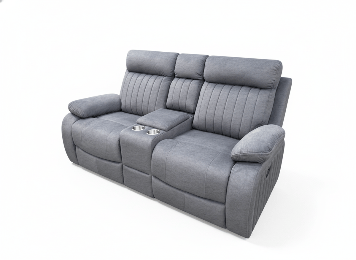 Brassex Inc. Elyse 71.3" Reclining 2 Seater Loveseat with Storage Console, image 2