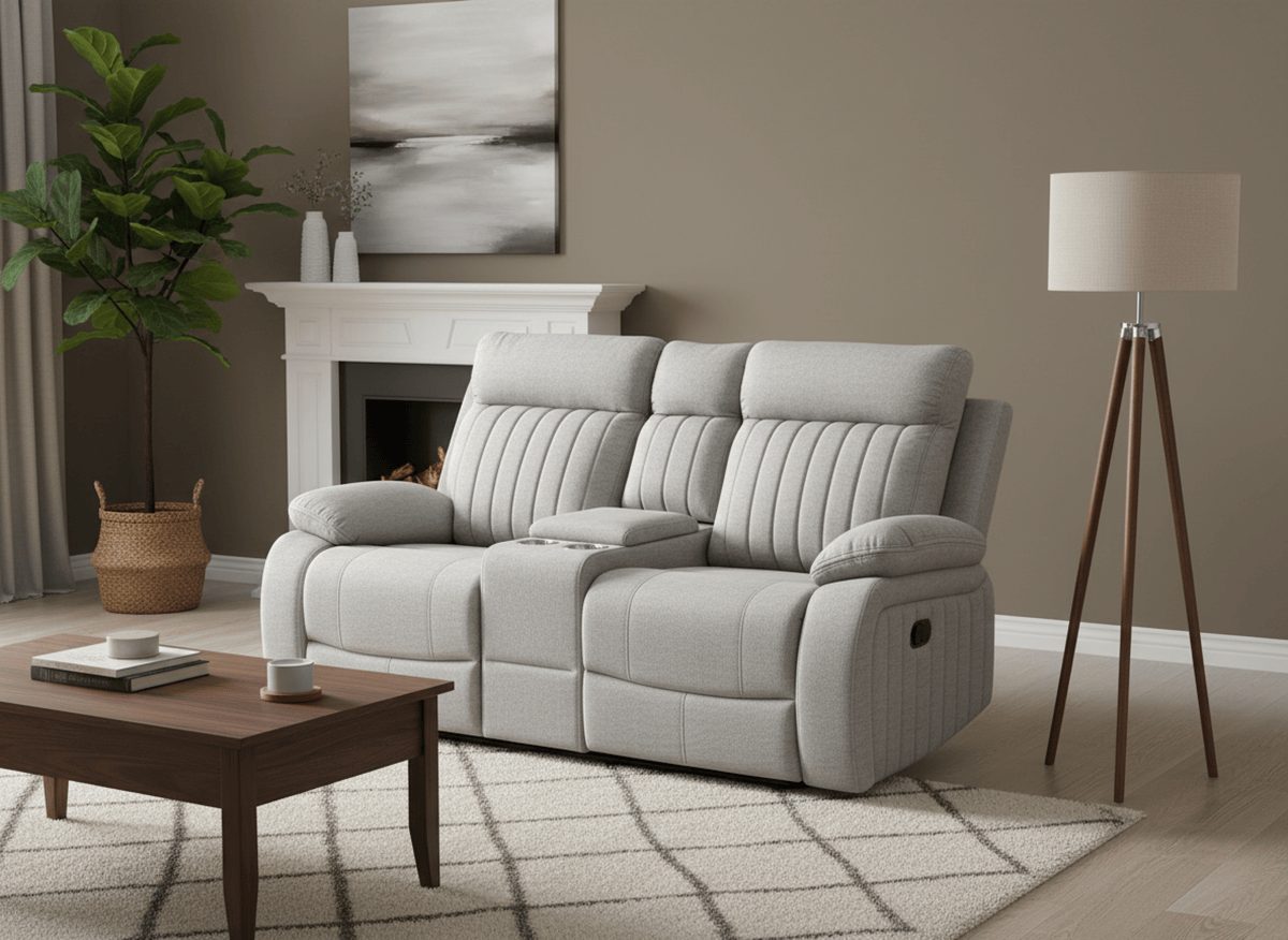Brassex Inc. Elyse 71.3" Reclining 2 Seater Loveseat with Storage Console, image 3