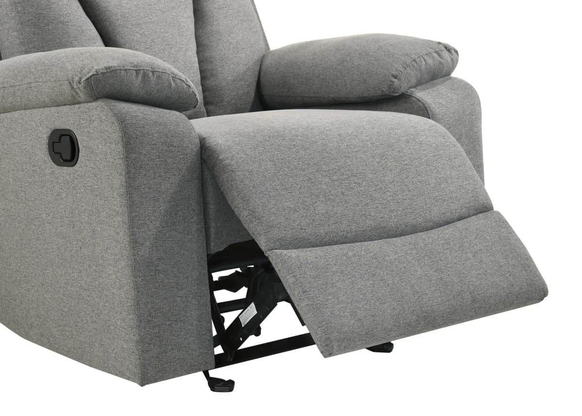 Brassex Inc. Makena 37.25" Rocker Reclining Chair in Grey, image 3