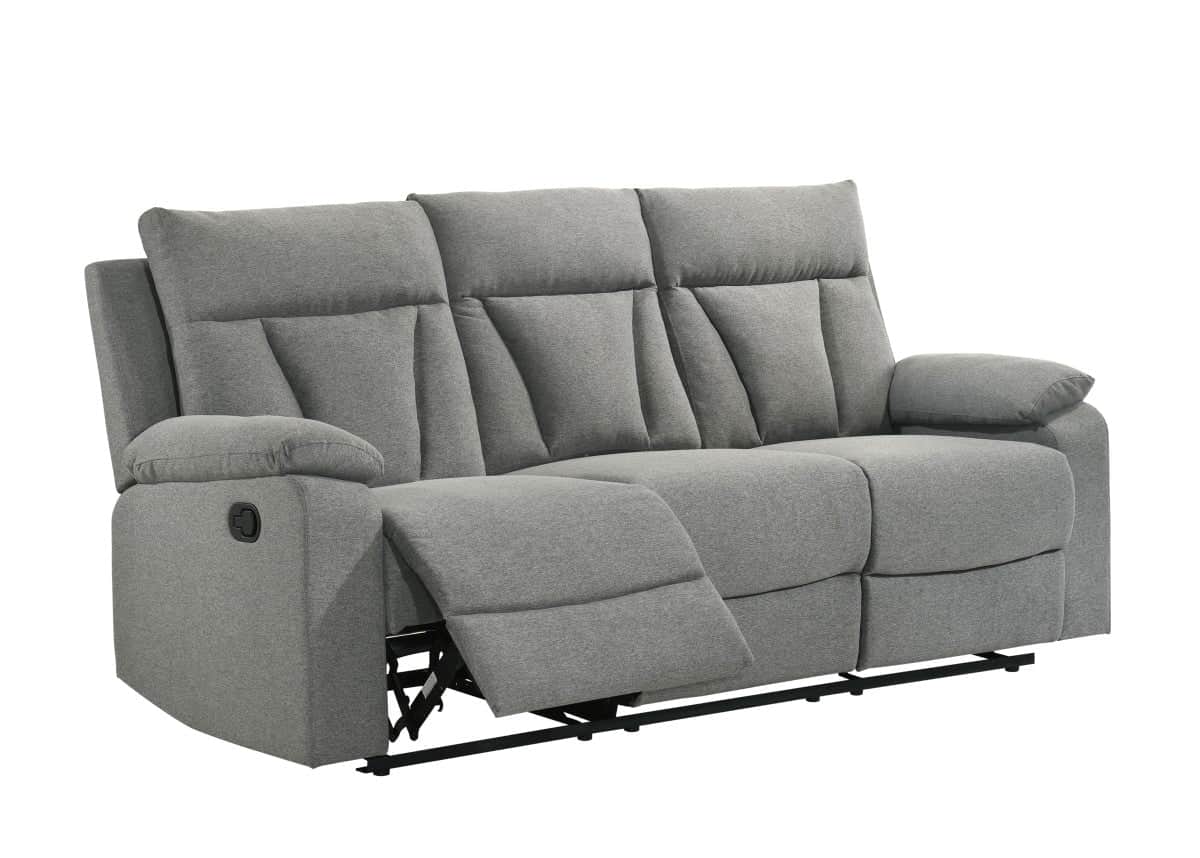Brassex Inc. Makena 3 Piece Reclining Sofa, Loveseat and Chair Set in Grey, image 5