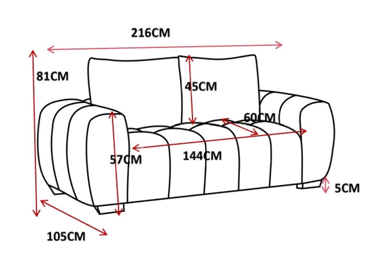 Brassex Inc. Zara 86.6" Deep Seating Sofa, image 5