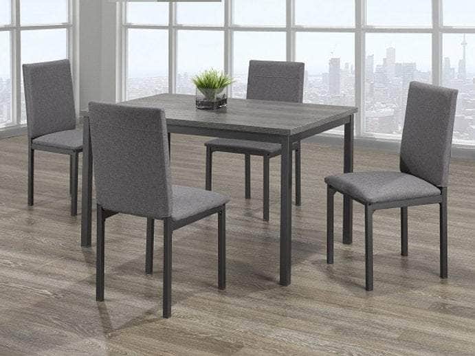 IFDC Aurora 5 Piece Wood Table Top Dinette Set in Grey, image 1
