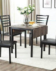 IFDC Nelson 5 Piece Dinette Set in Distressed Wood with Two Drop Leaves, image 2