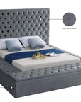 IFDC Blainville Tufted Velvet Storage Platform Bed, image 5