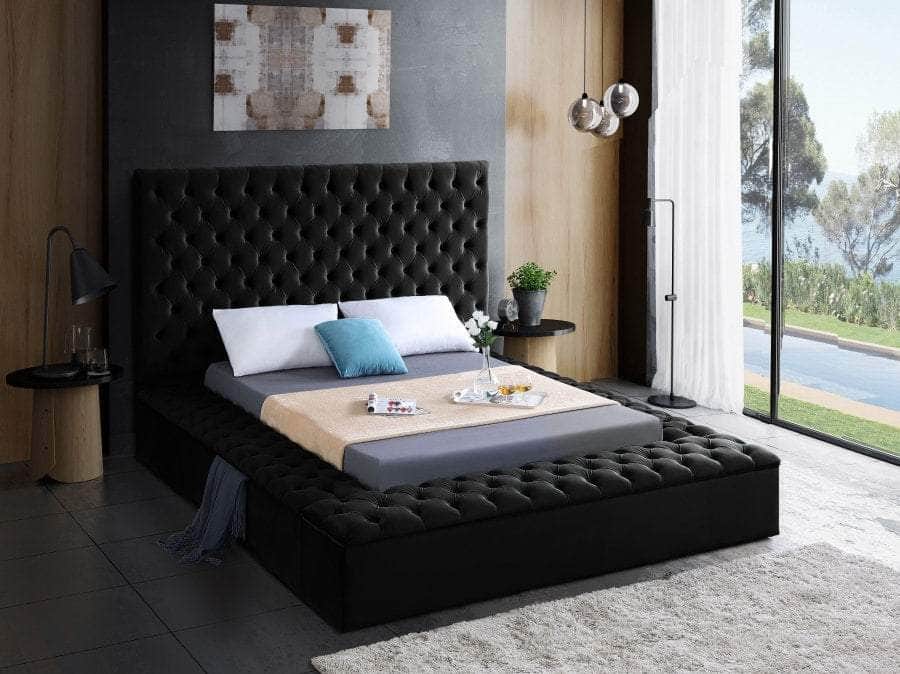 IFDC Blainville Tufted Velvet Storage Platform Bed, image 6