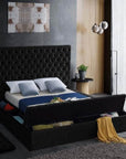 IFDC Blainville Tufted Velvet Storage Platform Bed, image 7