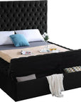 IFDC Blainville Tufted Velvet Storage Platform Bed, image 8