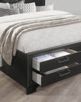 IFDC Ava 5 Piece Storage Platform Bedroom Furniture Set in Grey Lacquer Finish, image 2
