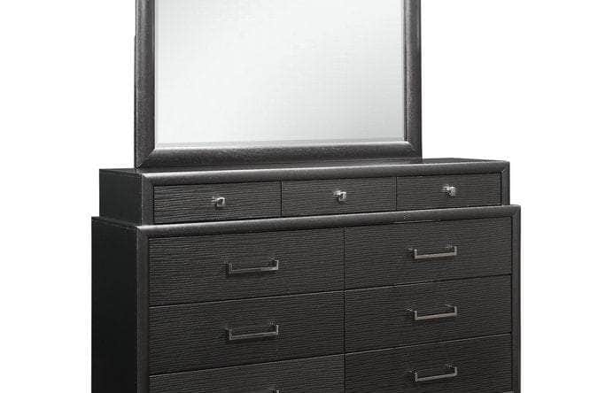 IFDC Ava 5 Piece Storage Platform Bedroom Furniture Set in Grey Lacquer Finish, image 5
