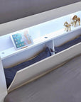 IFDC Barcelona 5 Piece White Platform Storage Bedroom Furniture Set, image 8