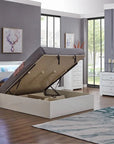 IFDC Barcelona 5 Piece White Platform Storage Bedroom Furniture Set, image 3