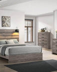 IFDC Charlotte 5 Piece Platform Bedroom Furniture Set in Driftwood Grey, image 1