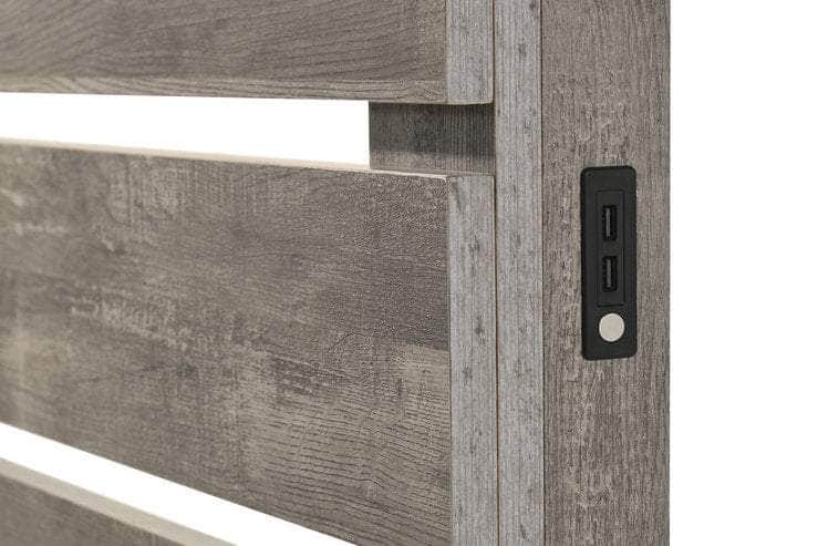 IFDC Charlotte 5 Piece Platform Bedroom Furniture Set in Driftwood Grey, image 2