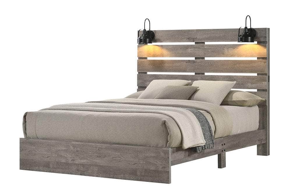 IFDC Charlotte 5 Piece Platform Bedroom Furniture Set in Driftwood Grey, image 4