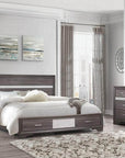 IFDC Harper Seville 5 Piece Storage Platform Bedroom Furniture Set in Weathered Grey, image 1