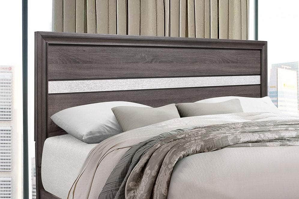 IFDC Harper Seville 5 Piece Storage Platform Bedroom Furniture Set in Weathered Grey, image 3