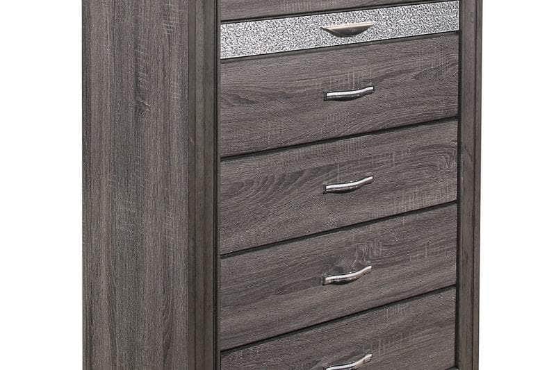 IFDC Harper Seville 5 Piece Storage Platform Bedroom Furniture Set in Weathered Grey, image 5