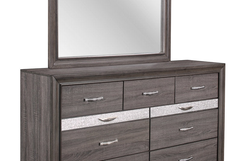 IFDC Harper Seville 5 Piece Storage Platform Bedroom Furniture Set in Weathered Grey, image 7