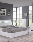 IFDC Barcelona 5 Piece White Platform Storage Bedroom Furniture Set, image 1