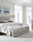 IFDC Luna 5 Piece Tufted Fabric Bedroom Furniture Set in Grey, image 1