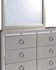 IFDC Luna 5 Piece Tufted Fabric Bedroom Furniture Set in Grey, image 3