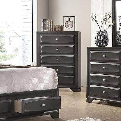 IFDC Natalie 5 Drawer Chest in Brown, image 1