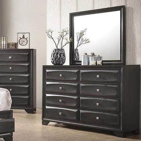 IFDC Natalie 8 Drawer Dresser and Mirror in Brown, image 1