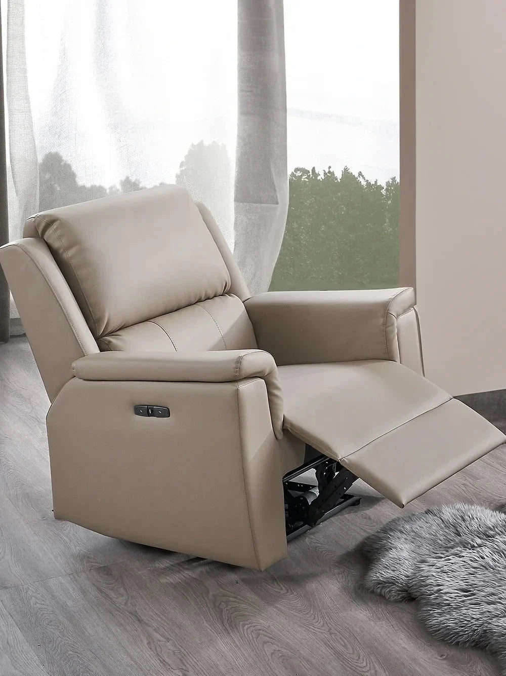 IFDC Kindersley 3 Piece Power Reclining Sofa, Loveseat and Chair Set in Stone Faux Leather, image 2