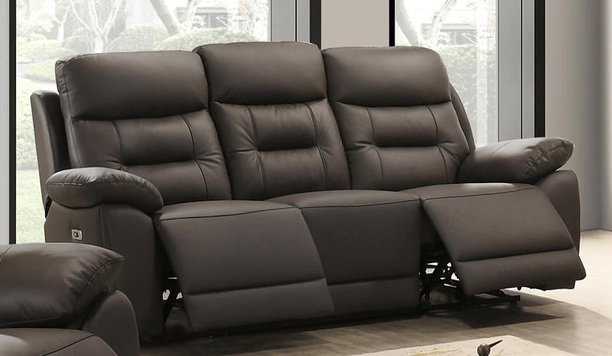 IFDC Calloway 85" Power Reclining Sofa with Hidden Cupholders in Leather Match, image 1