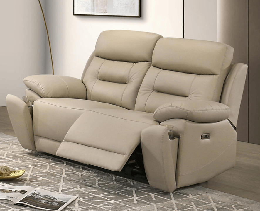 IFDC Calloway 64" Power Reclining Loveseat with Hidden Cupholders in Leather Match, image 3