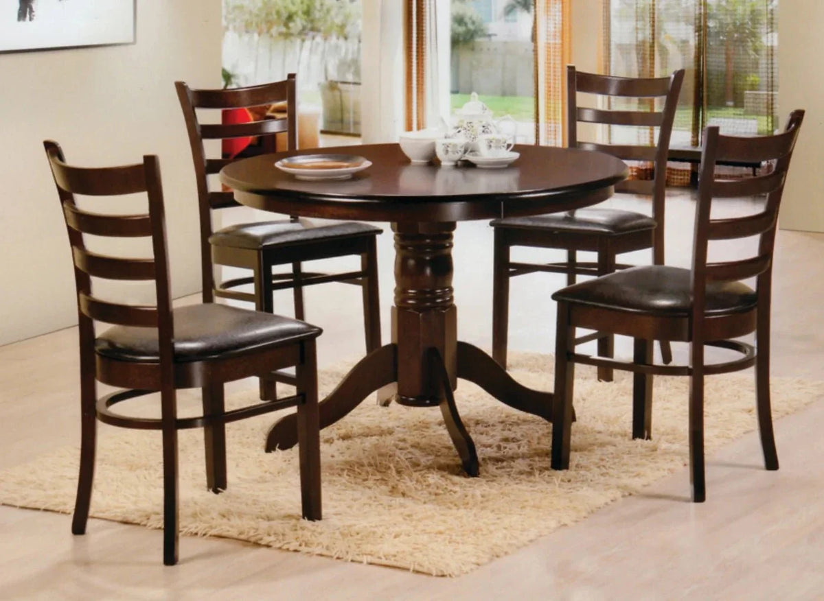 IFDC Enderby 5 Piece Round Pedestal Dining Room Furniture Set, image 1