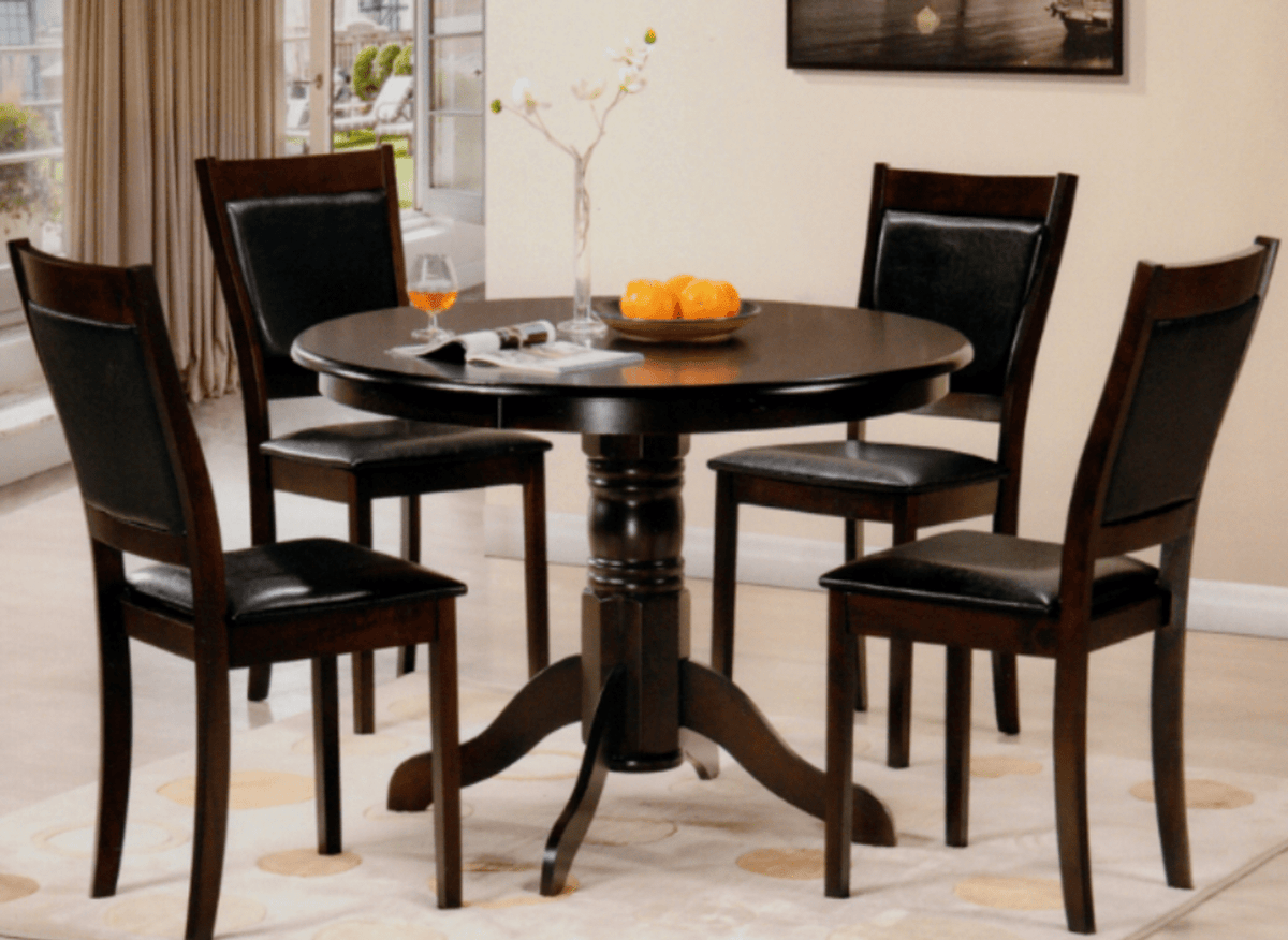 IFDC Enderby 5 Piece Round Pedestal Dining Room Furniture Set, image 3