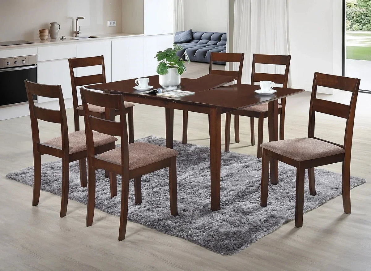 IFDC Castlegar 7 Piece Extendable Rectangular Dining Room Furniture Set, image 1