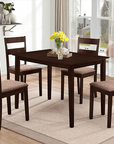 IFDC Bonavista 5 Piece Dining Room Furniture Set in Espresso, image 2