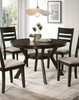 IFDC Rossland 5 Piece Round Espresso Dining Room Furniture Set, image 2
