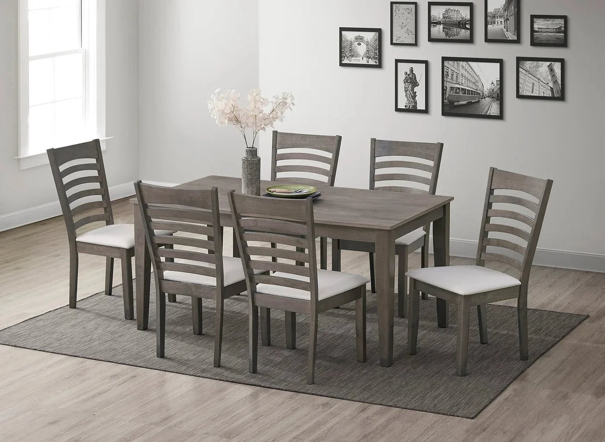 IFDC Kimberley 7 Piece Antique Grey Rectangular Dining Room Furniture Set, image 6
