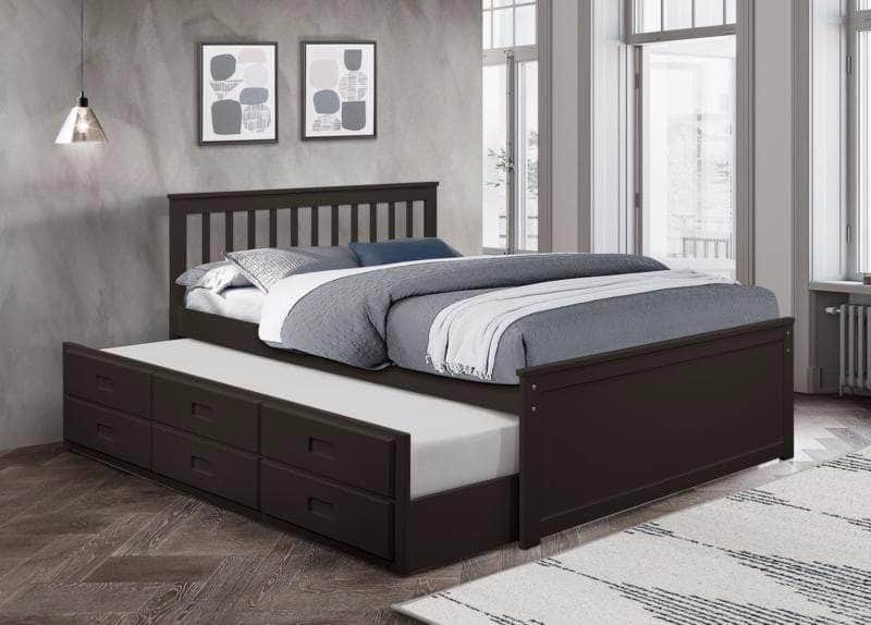 IFDC Red Deer Twin Size Captains Platform Bed with Twin Size Trundle, image 1
