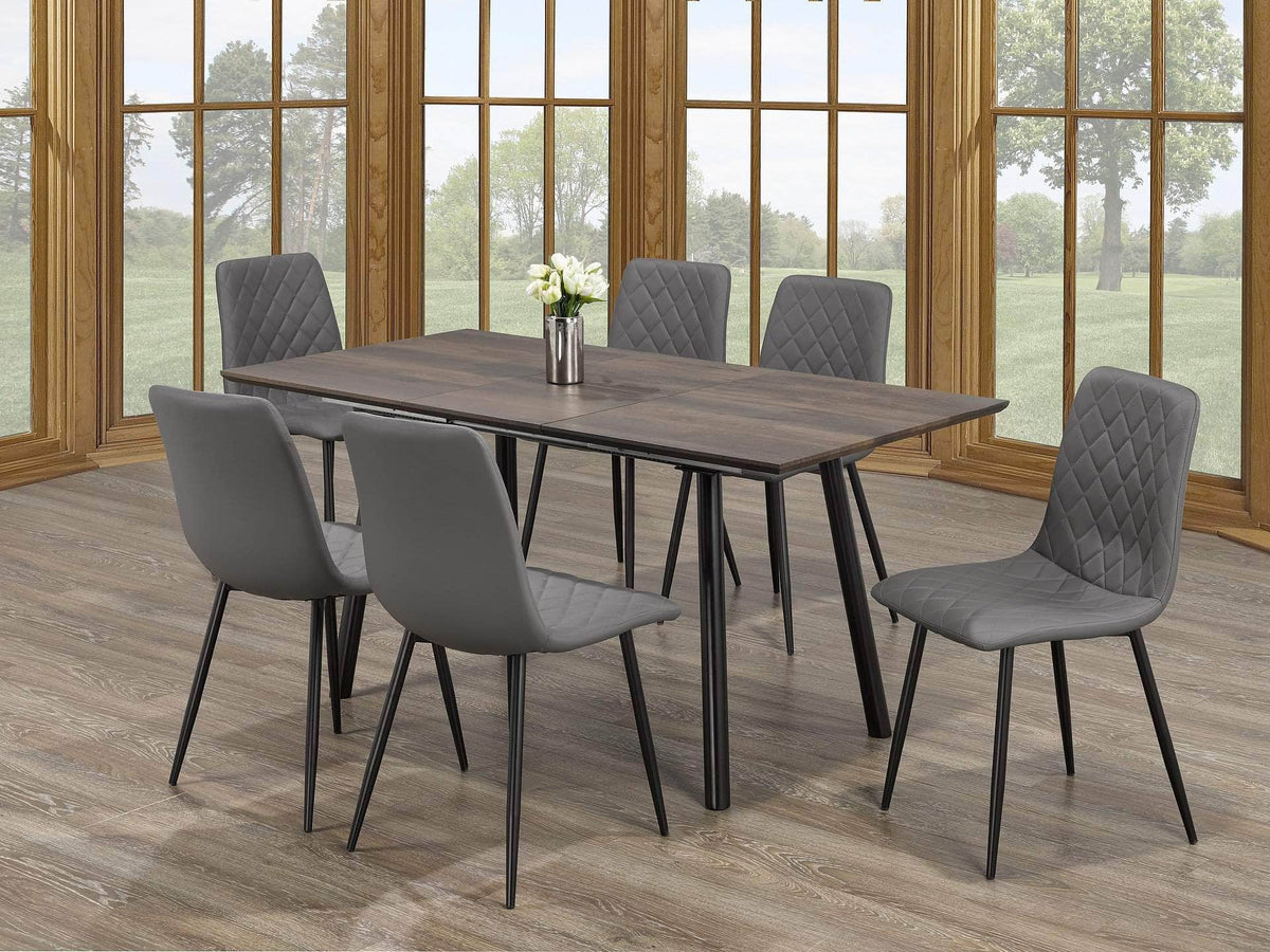 IFDC Langdale 7 Piece Extendable Wooden Rectangular Dining Room Furniture Set, image 2