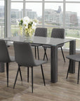 IFDC 59 Inch Port Alberni 7 Piece Glass Rectangular Dining Table Set, image 2