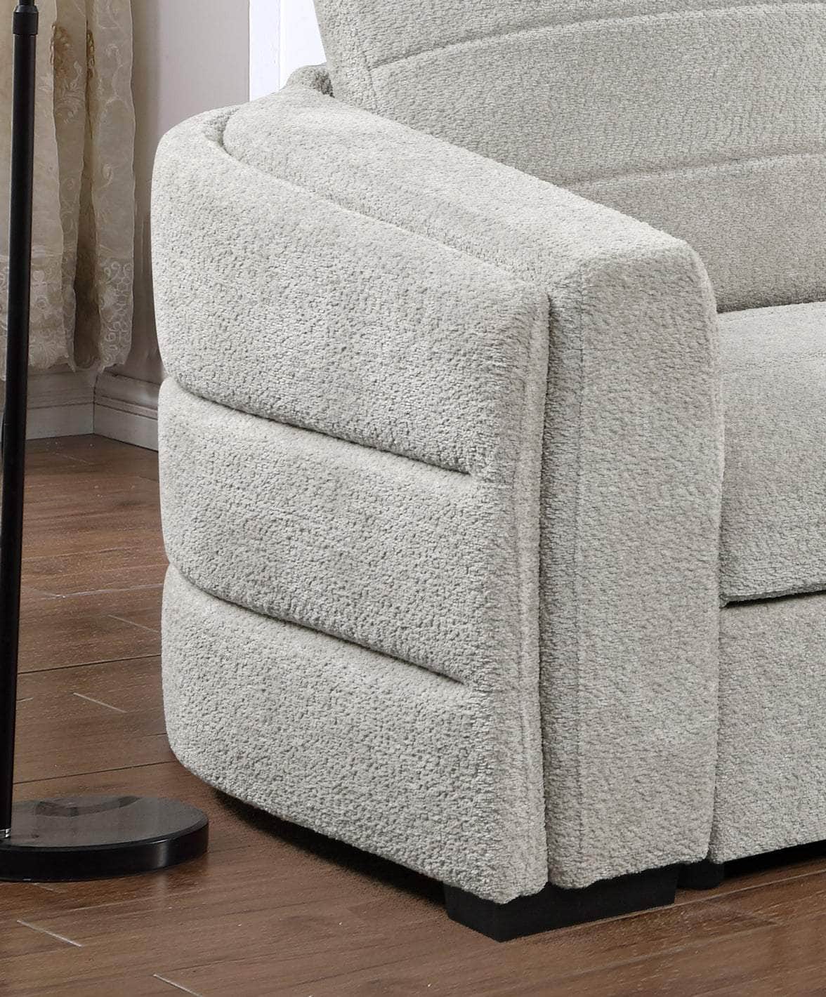 IFDC Langford 101" Light Grey Tufted Sleeper Sectional Bed, image 5