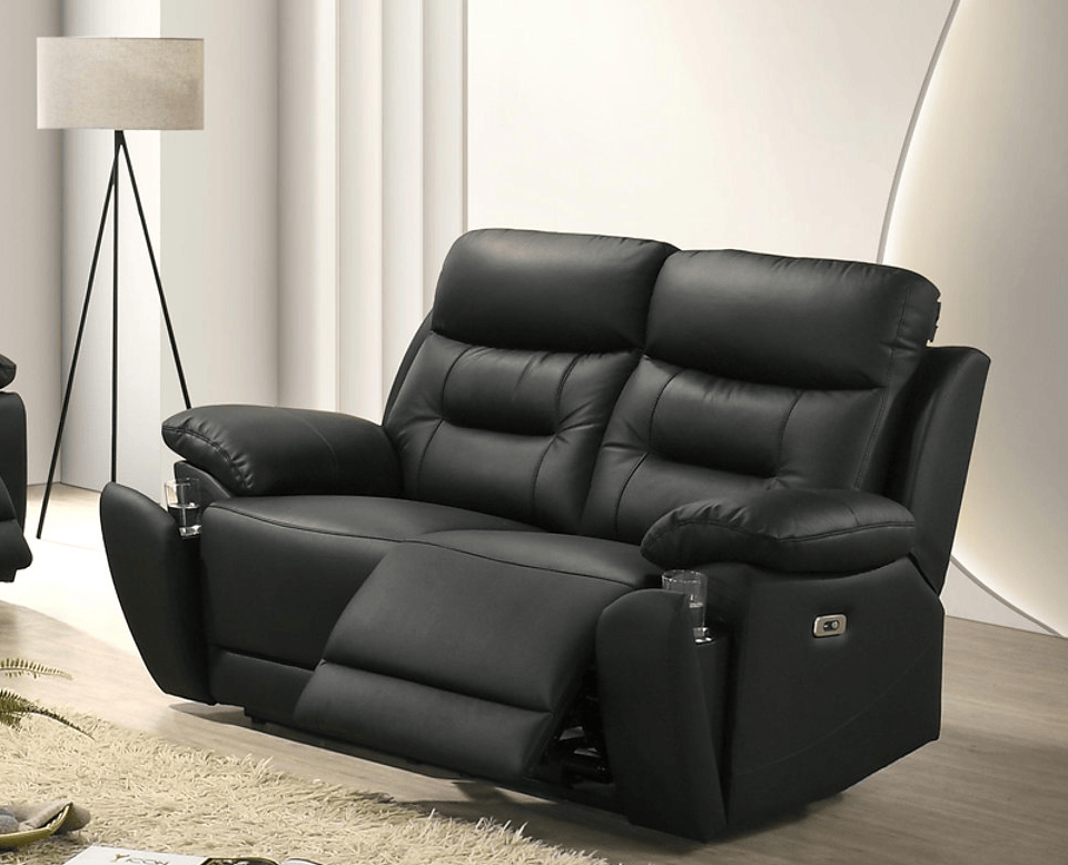 IFDC Calloway 64" Power Reclining Loveseat with Hidden Cupholders in Leather Match, image 2