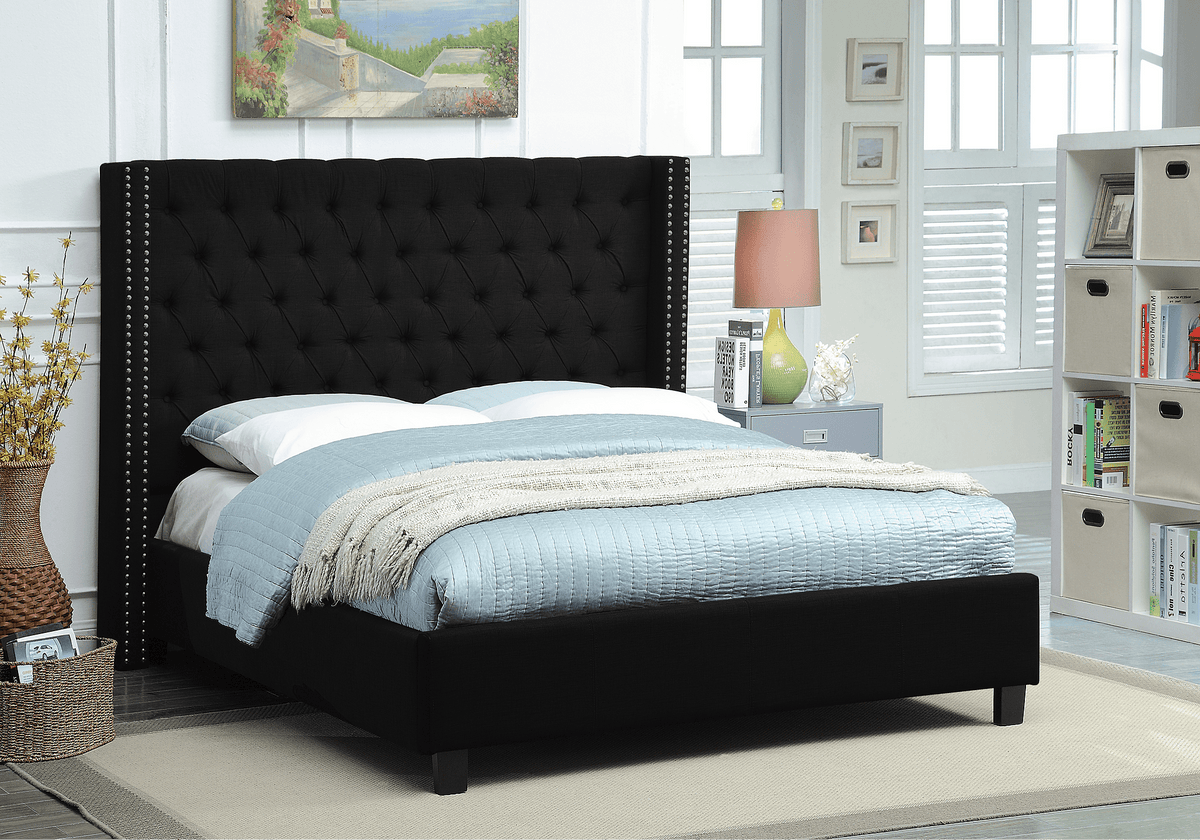 IFDC Coles Bay Linen Tufted Upholstered Wingback Platform Bed, image 2
