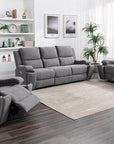 IFDC Mississauga Grey Fabric Power Recliner Living Room Collection, image 1