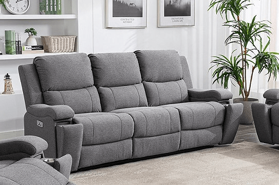 IFDC Mississauga Grey Fabric Power Recliner Living Room Collection, image 5